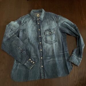 CYCLE Men's woven denim long sleeves shirt